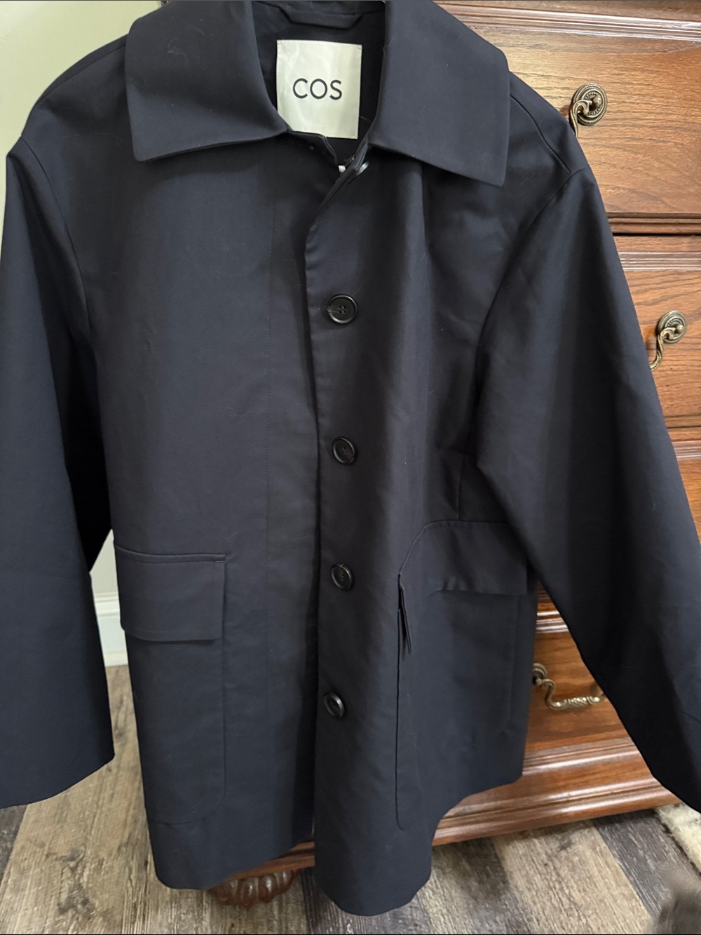 COLLARED COTTON CAR JACKET - Picture 2 of 3